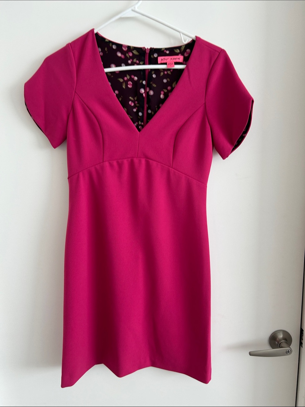 Betsey Johnson Fuchsia V-Neck Midi Dress
